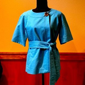 J Crew short sleeve tie waist jacket